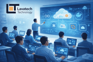DevOps Course Near Me in Pune showing cloud computing and automation training at Lavatech Technology