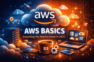 AWS Basics explained with cloud computing concepts, Amazon Web Services architecture, EC2, S3, security, and global cloud infrastructure in 2025